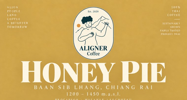 Honey Pie label — Aligner Coffee, Baan Sib Lhang, Chiang Rai
