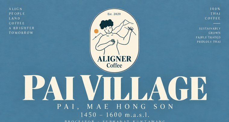 Pai Village label — Aligner Coffee, Pai, Mae Hong Son